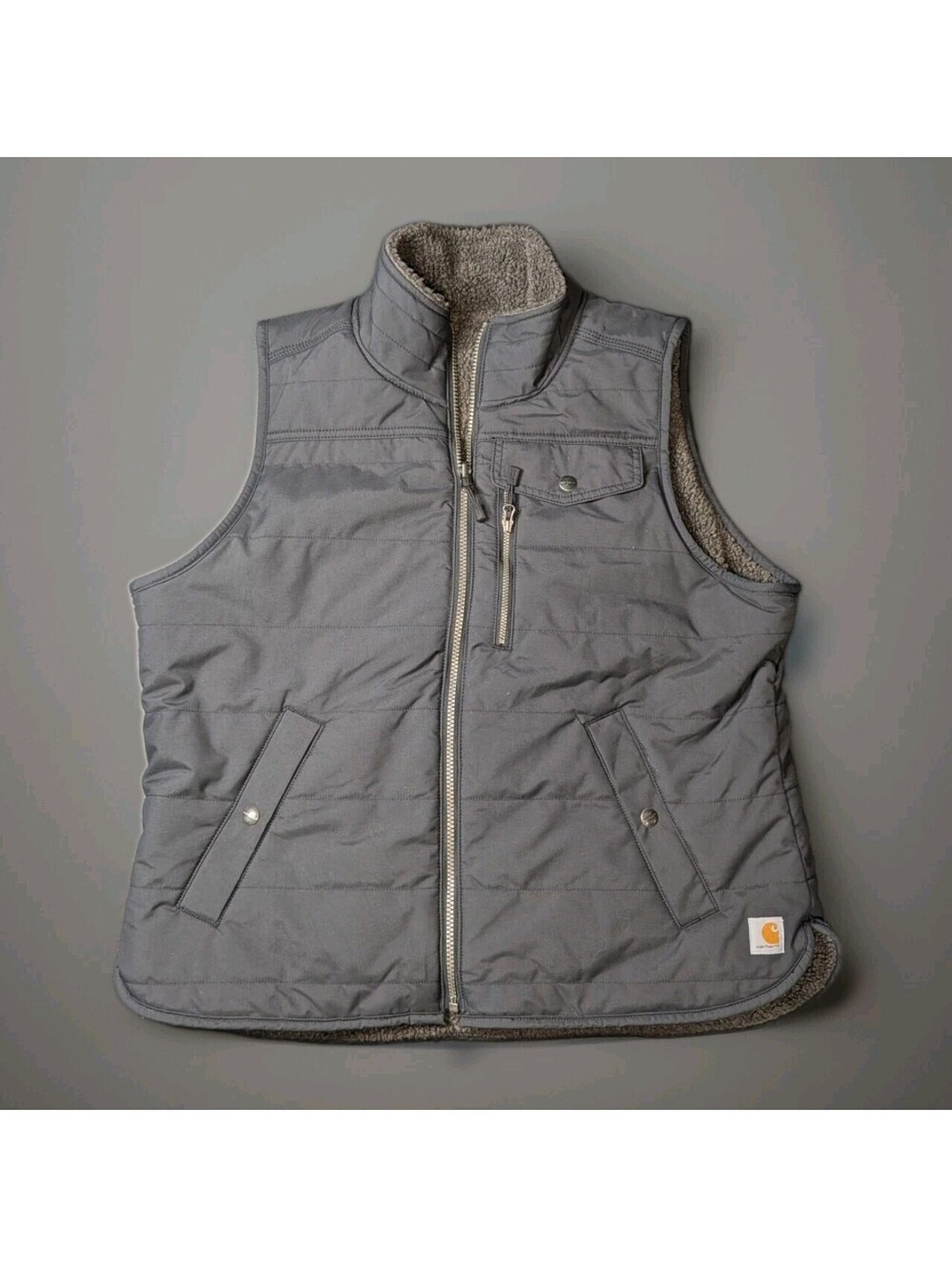 Carhartt Women's Utility Sherpa Linea Vest Large 12/14 Black Reversible